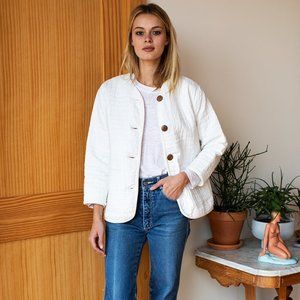 NWT Emerson Fry India Quilted Jacket - Cloud White